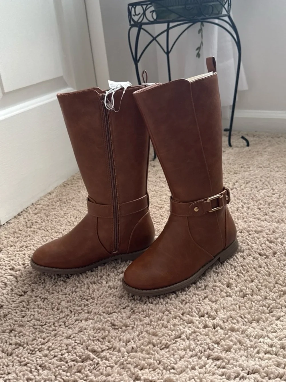 The Children's Place Girls' Brown Tall Buckle Riding Boots